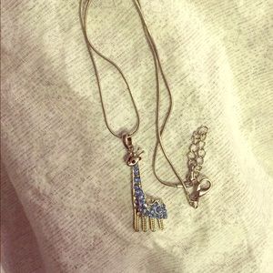 Giraffe embedded with blue glass jewels